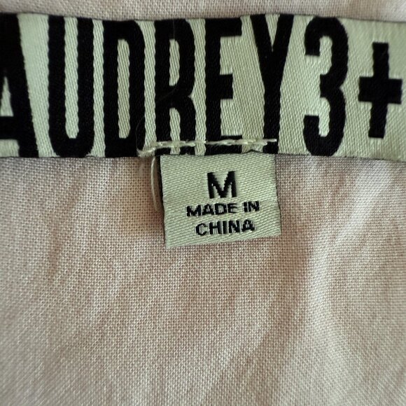 Audrey 3+1 Dress Pink Floral Midi Puff‎ Sleeve Tie Boho Rayon Lined - Picture 4 of 15